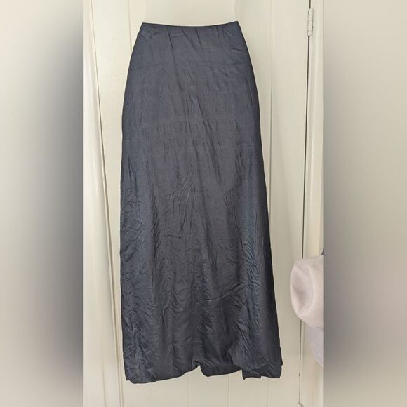 Eileen Fisher Black Silk Maxi Skirt Lagenlook Quiet Luxury Whimsigoth Witchy MD - Picture 5 of 8